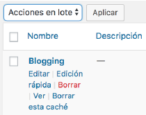 Eliminar categorías de WordPress