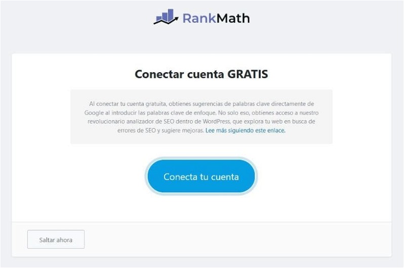 Conectar cuenta Rank Math