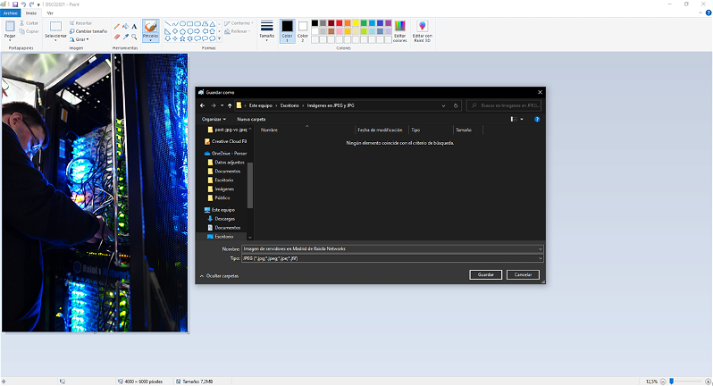 Cómo guardar una imagen en JPG o JPEG con Microsoft Paint