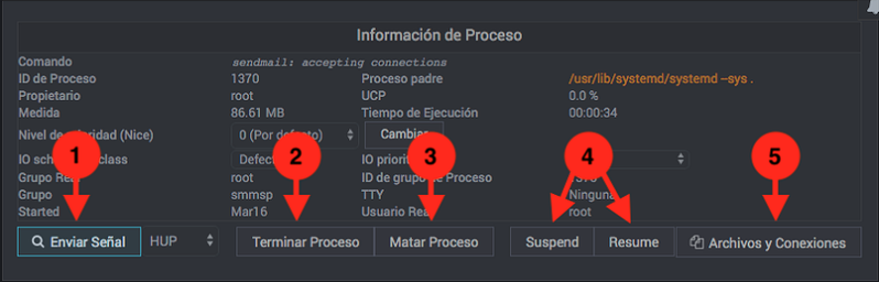 Como mostrar los procesos en ejecución en Webmin - Paso 2