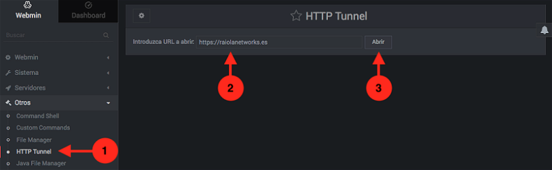 Como usar Webmin como proxy HTTP - paso 1