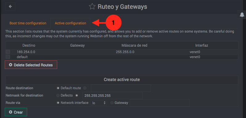 Como cambiar el hostname en Webmin