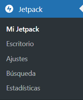 Menú de Jetpack