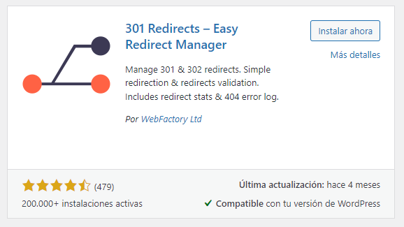 Plugin 301 Redirects Easy Redirect Manager