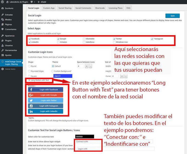 Configuracion social login