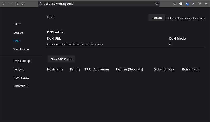 Borrar caché DNS en el navegador web