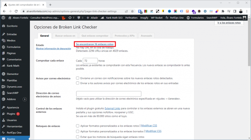 links rotos wordpress