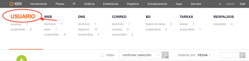 crear usuario nuevo en vesta 1