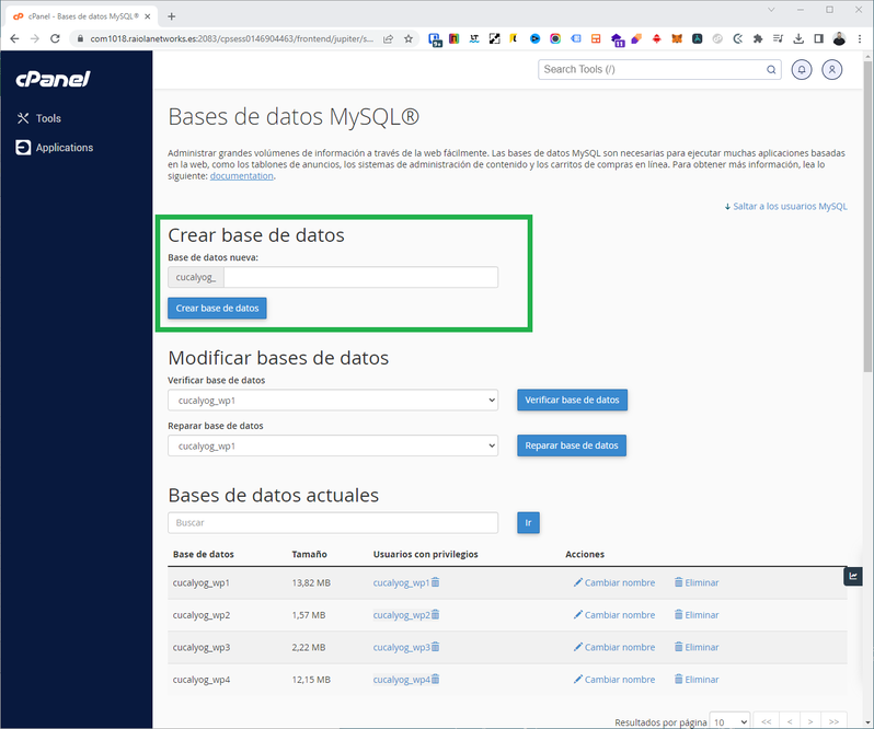 Cómo Crear Una Base De Datos Mysql Mariadb En Cpanel 9305