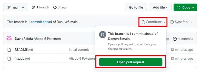 Para solicitar que tus cambios sean incorporados abre una "Pull request".