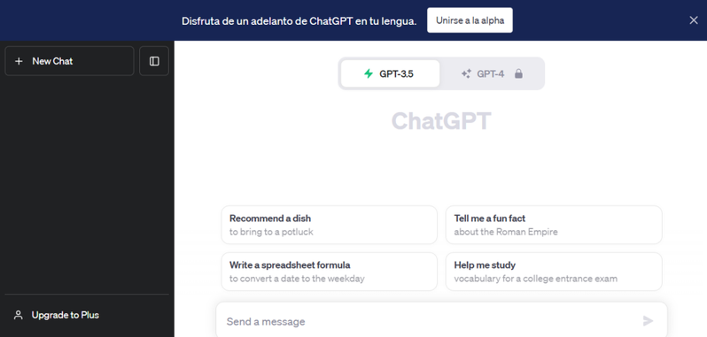 inicio de chatgpt
