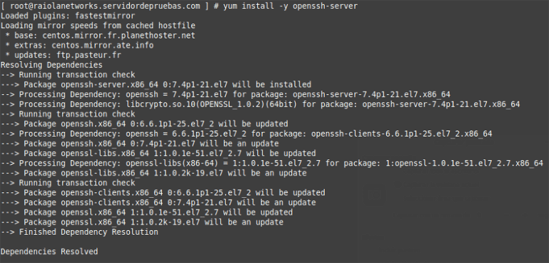 instalar servidor ssh