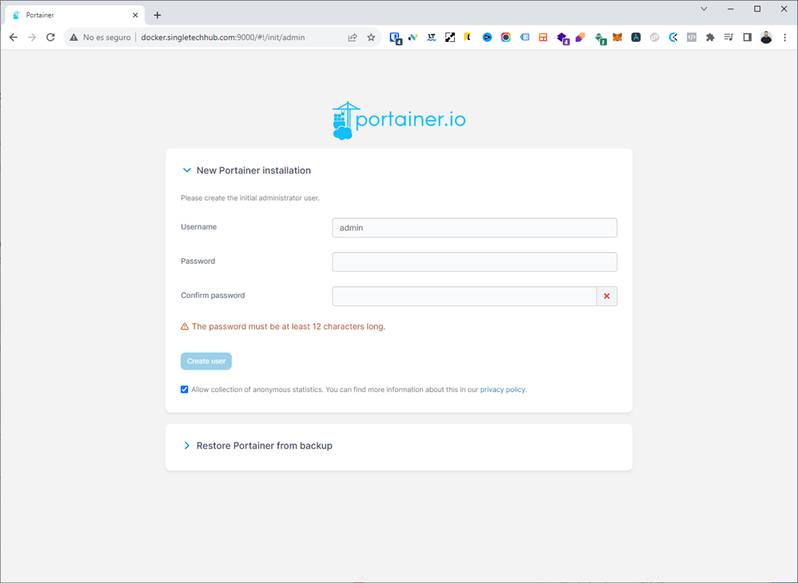 sudo apt install docker sistema operativo ubuntu portainer