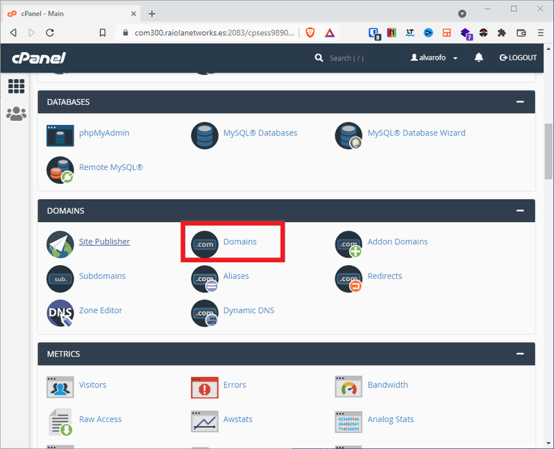 Añadir nuevo dominio al hosting