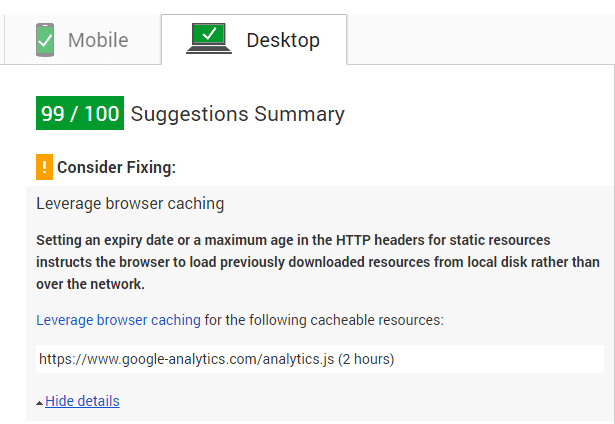 leverage browser caching