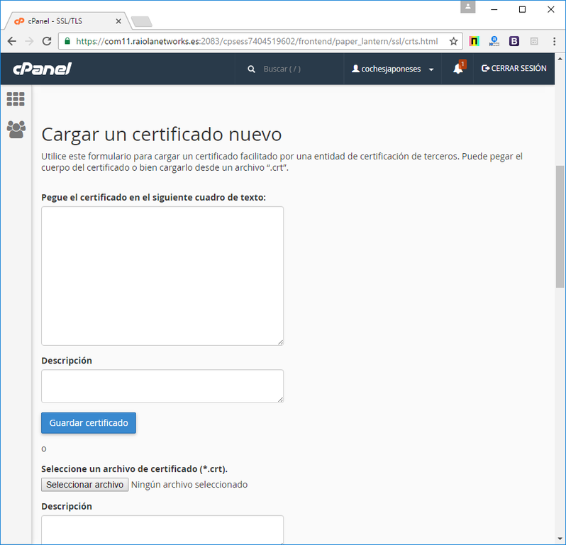manual cpanel
