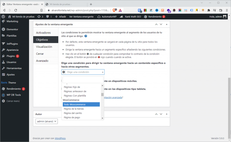popups wordpress condicionales visitantes