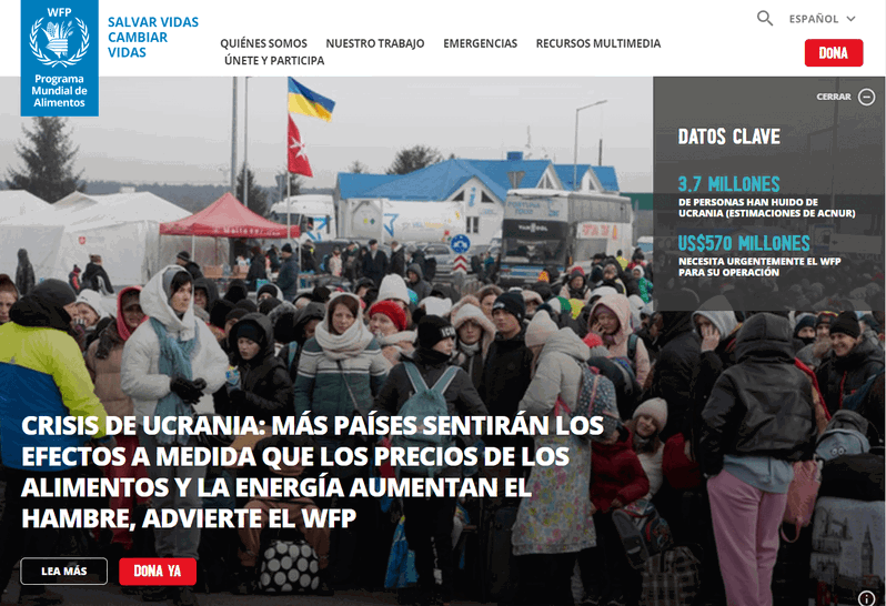 Web del PMA hecha con Drupal