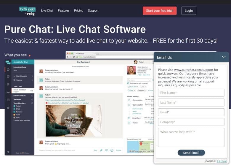 Con Pure Chat - Live Chat puedes ayudar a tus clientes a resolver todas sus dudas y preguntas.