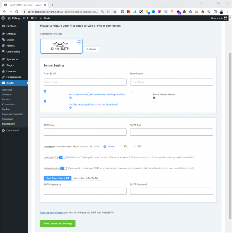 smtp en wordpress