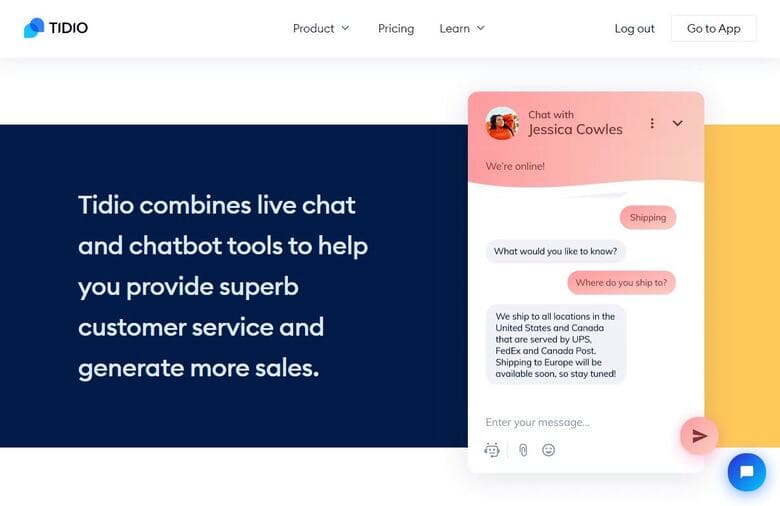 Tidio Chat es una de las mejores opciones de Live Chat para WordPress