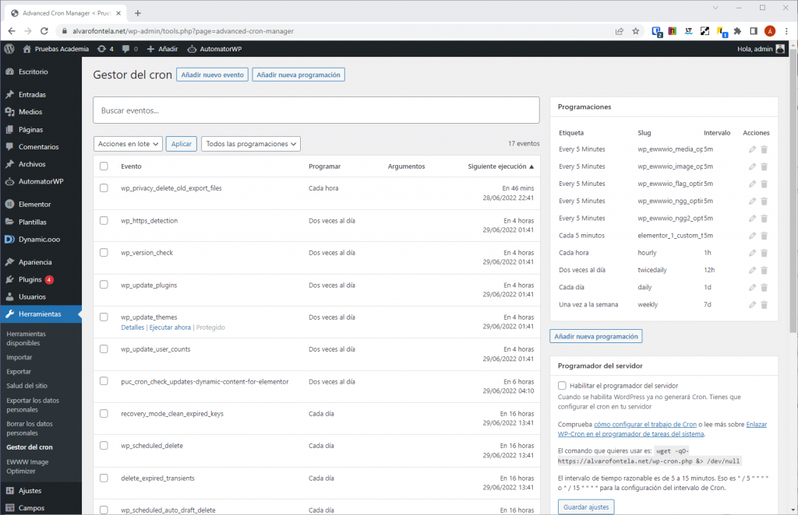 plugin CRON WordPress