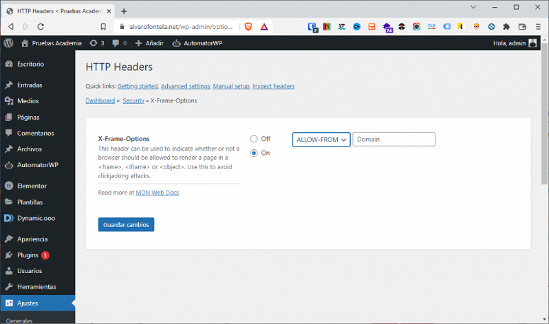 HTTP Headers WordPress